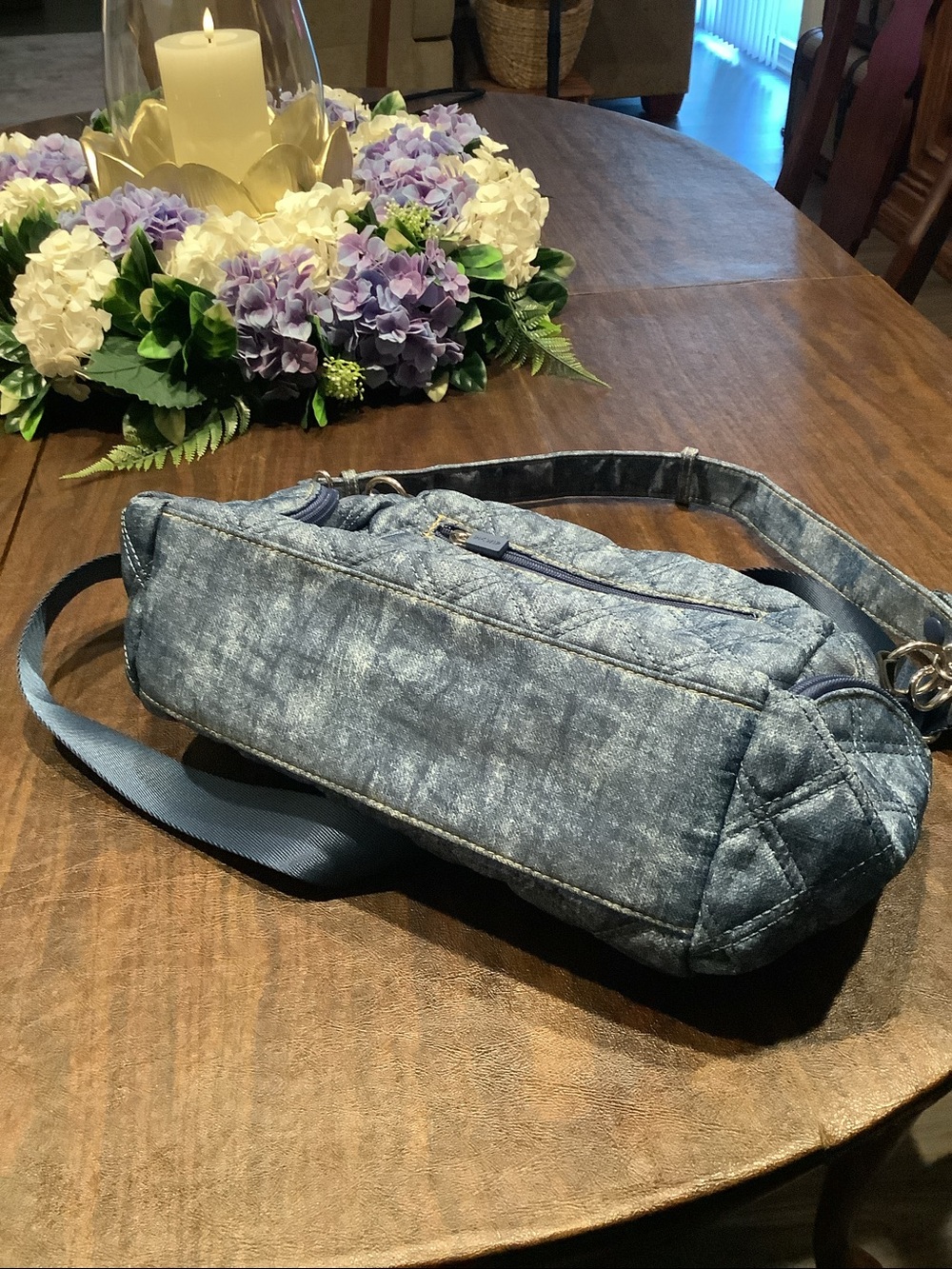 HKWIP Quilted Denim Crossbody Bag - Blue never used - Picture 4 of 5